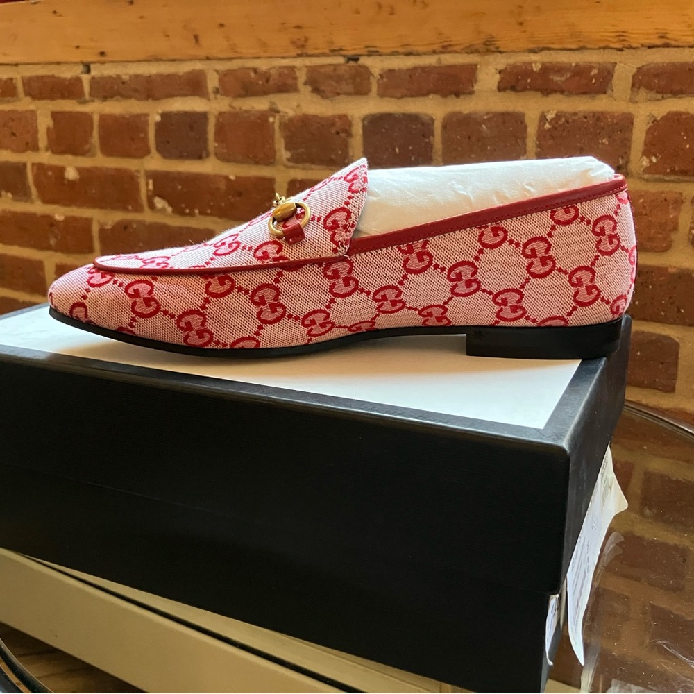 GUCCI-Gucci GG canvas loafers Red-NWT